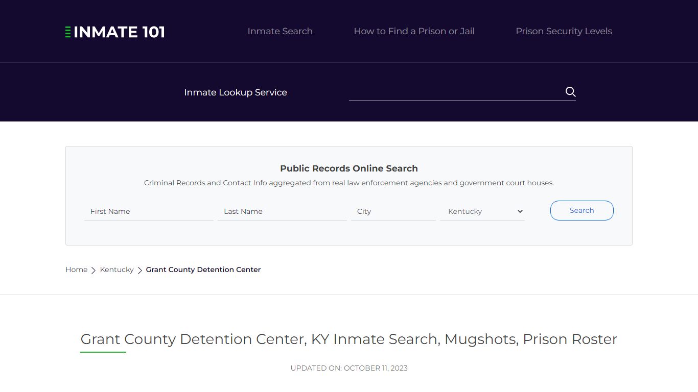 Grant County Detention Center, KY Inmate Search, Mugshots, Prison Roster